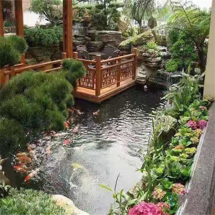 来宾大型庭院假山鱼池景观设计